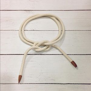 Off White/Cream Rope Style Knit Belt